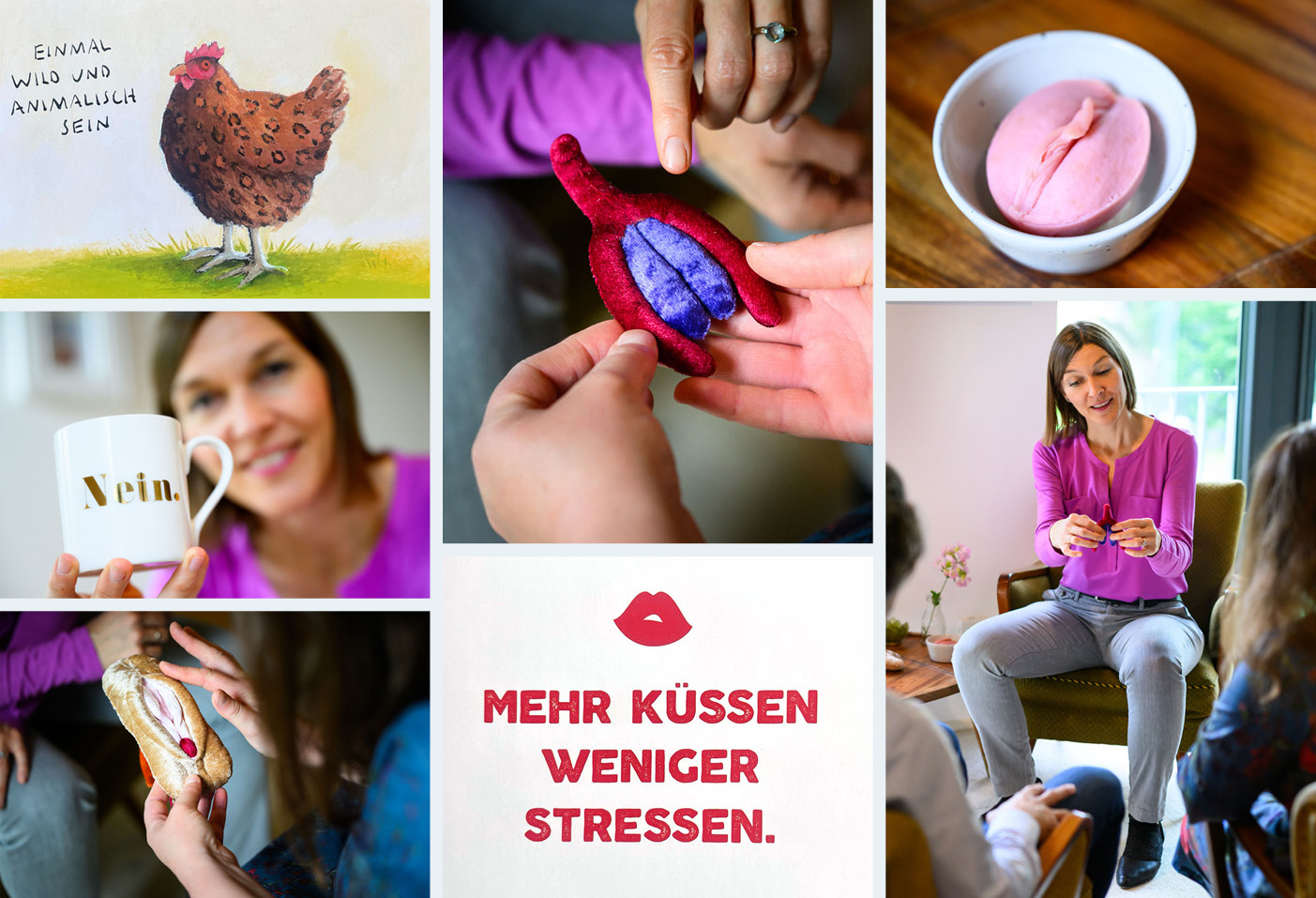 Bildcollage verschiedene Motive zum Thema Sexcoaching